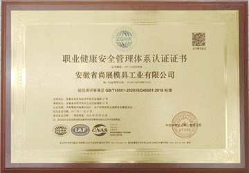 职业健康安全管理体系认证证书